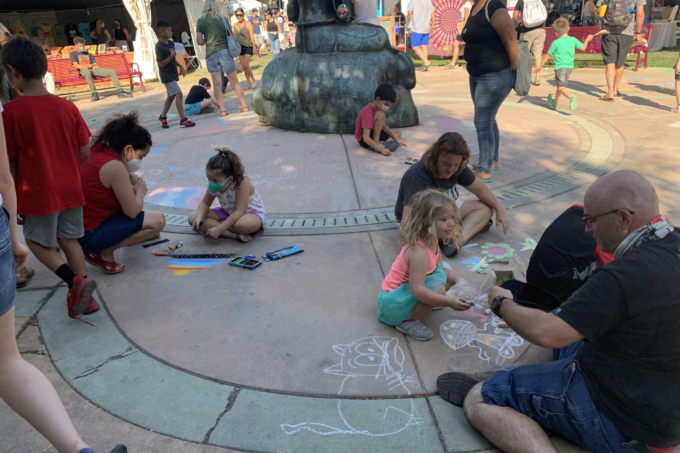 families at chalk it up festival
